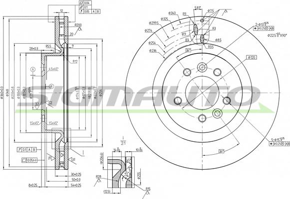 SIGMAUTO DBC429V - Спирачен диск vvparts.bg