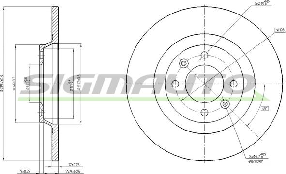 SIGMAUTO DBC511S - Спирачен диск vvparts.bg