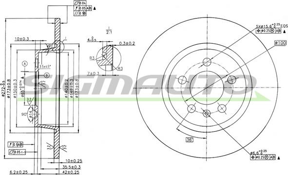 SIGMAUTO DBC691S - Спирачен диск vvparts.bg