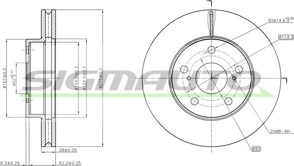 SIGMAUTO DBC634V - Спирачен диск vvparts.bg