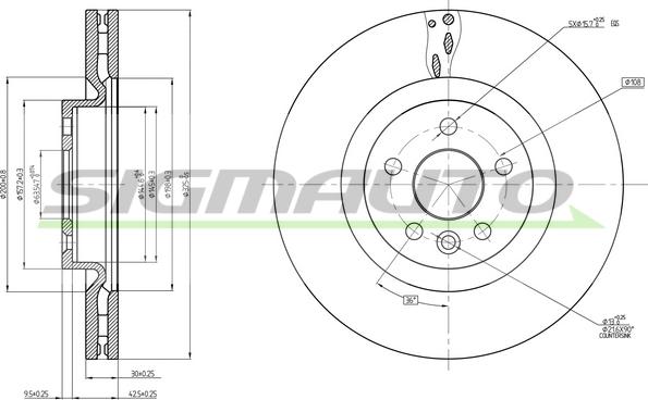 SIGMAUTO DBC632V - Спирачен диск vvparts.bg