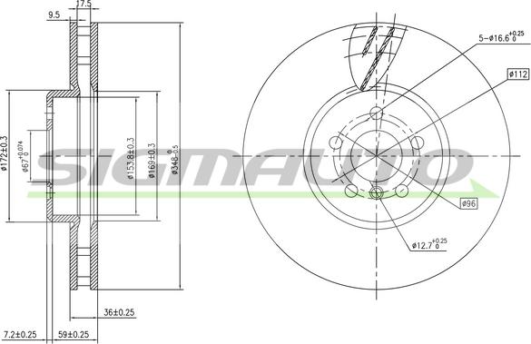 SIGMAUTO DBC625VLS - Спирачен диск vvparts.bg