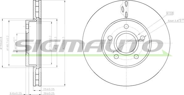 SIGMAUTO DBC062V - Спирачен диск vvparts.bg