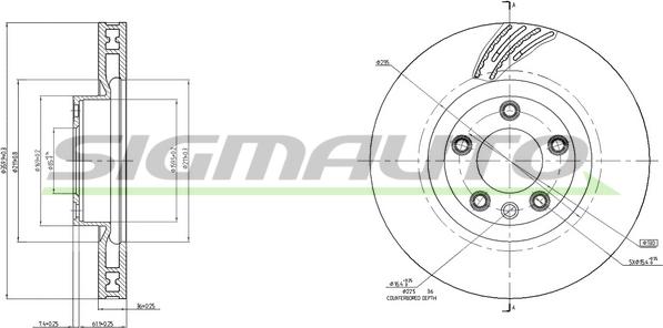 SIGMAUTO DBC019VLS - Спирачен диск vvparts.bg