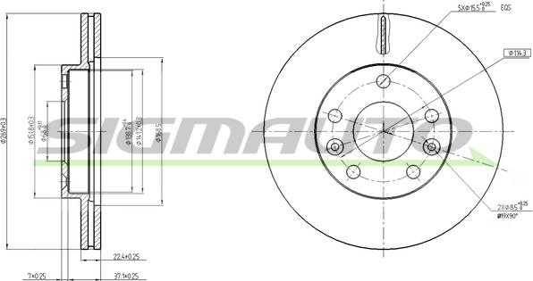 SIGMAUTO DBC078V - Спирачен диск vvparts.bg