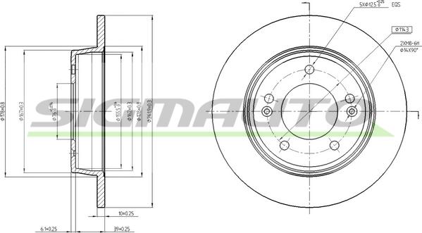 SIGMAUTO DBC193S - Спирачен диск vvparts.bg