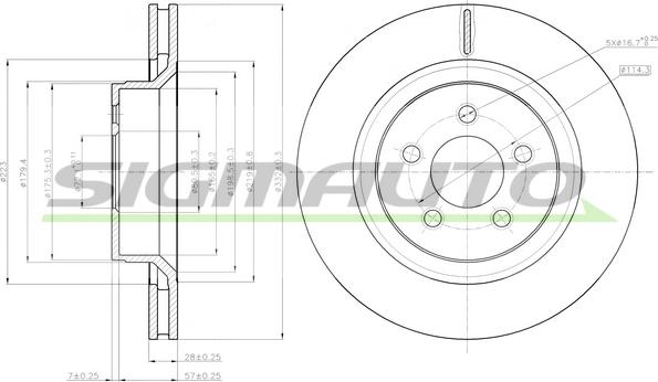 SIGMAUTO DBC145V - Спирачен диск vvparts.bg