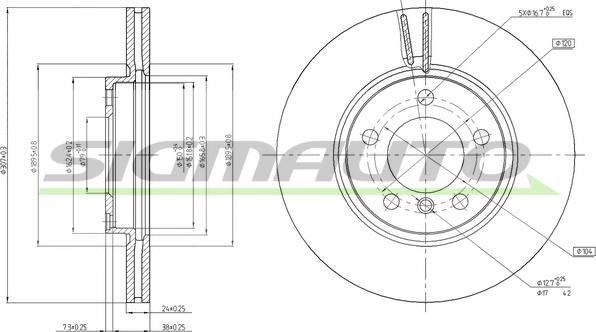 SIGMAUTO DBC125V - Спирачен диск vvparts.bg