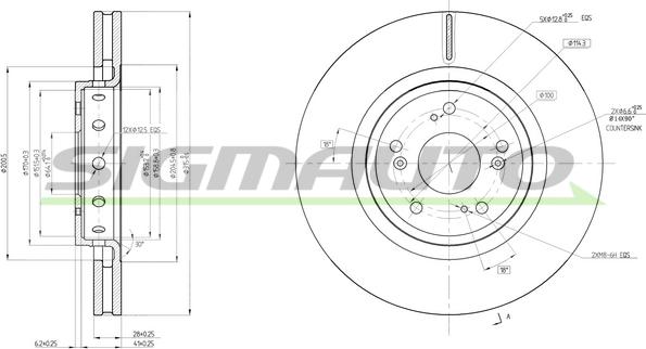 SIGMAUTO DBC209V - Спирачен диск vvparts.bg