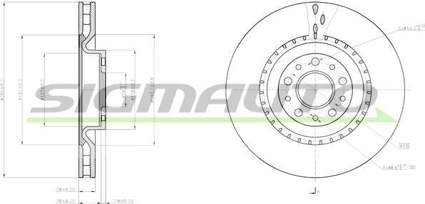 SIGMAUTO DBC289V - Спирачен диск vvparts.bg