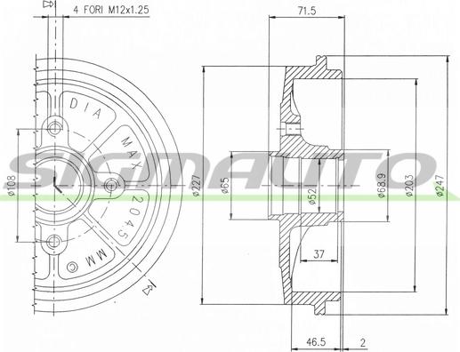 SIGMAUTO DR5472 - Спирачен барабан vvparts.bg