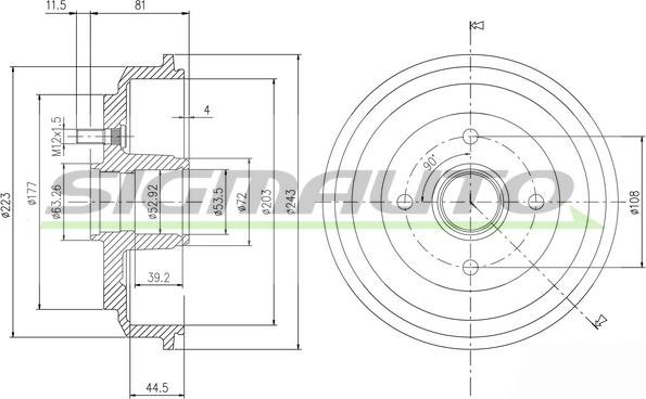 SIGMAUTO DR5644 - Спирачен барабан vvparts.bg