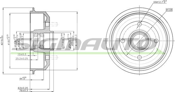 SIGMAUTO DR5054 - Спирачен барабан vvparts.bg