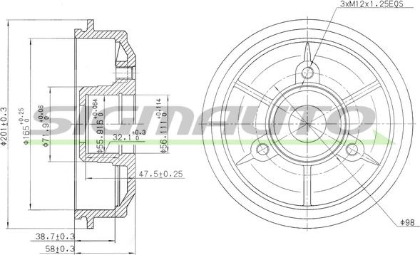 SIGMAUTO DR5024 - Спирачен барабан vvparts.bg