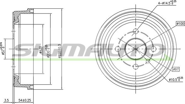 SIGMAUTO DR5137 - Спирачен барабан vvparts.bg