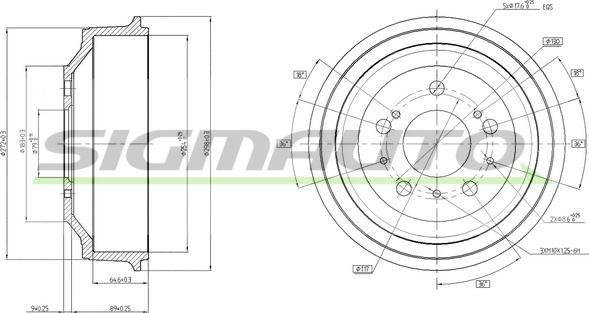 SIGMAUTO DR5255 - Спирачен барабан vvparts.bg