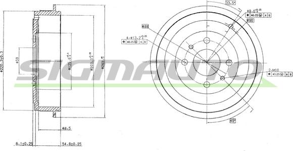 SIGMAUTO DR5264 - Спирачен барабан vvparts.bg