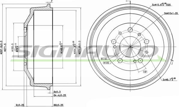 SIGMAUTO DR5261 - Спирачен барабан vvparts.bg