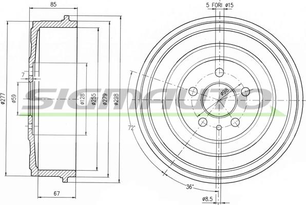 SIGMAUTO DR5262 - Спирачен барабан vvparts.bg