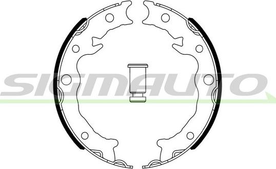 SIGMAUTO SFA645 - Комплект спирачна челюст, ръчна спирачка vvparts.bg