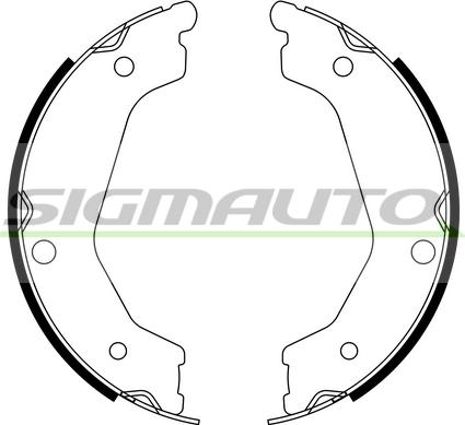 SIGMAUTO SFA764 - Комплект спирачна челюст, ръчна спирачка vvparts.bg