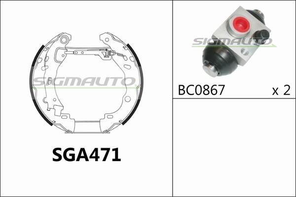 SIGMAUTO SGA471 - Комплект спирачна челюст vvparts.bg