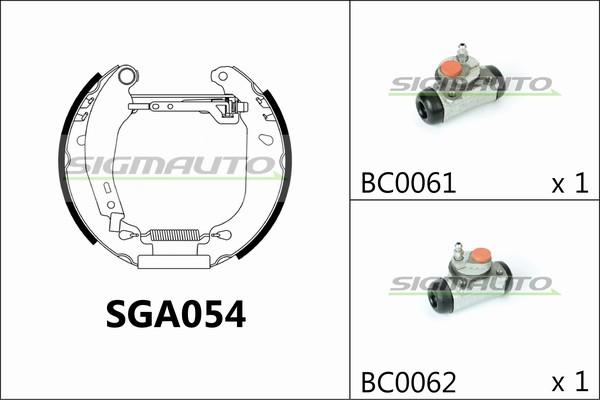 SIGMAUTO SGA054 - Комплект спирачна челюст vvparts.bg