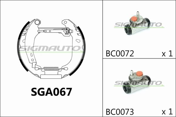 SIGMAUTO SGA067 - Комплект спирачна челюст vvparts.bg