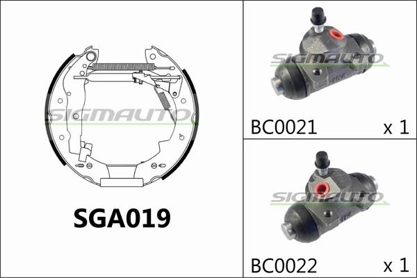 SIGMAUTO SGA019 - Комплект спирачна челюст vvparts.bg