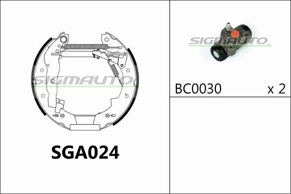 SIGMAUTO SGA024 - Комплект спирачна челюст vvparts.bg