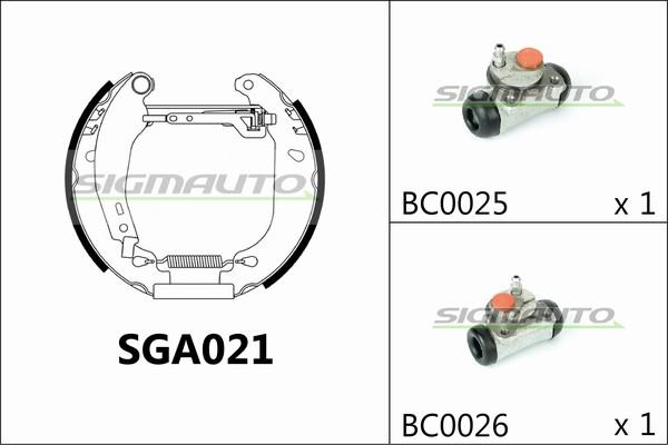 SIGMAUTO SGA021 - Комплект спирачна челюст vvparts.bg