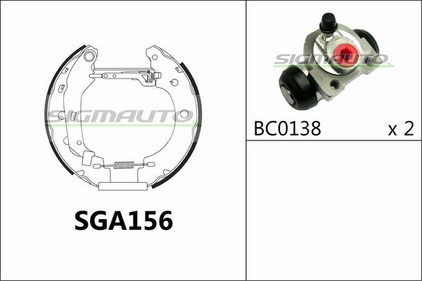 SIGMAUTO SGA156 - Комплект спирачна челюст vvparts.bg