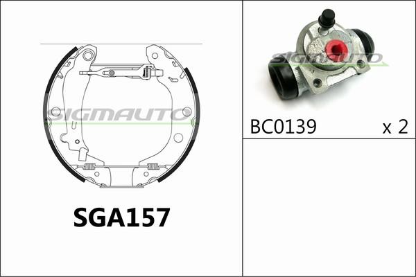 SIGMAUTO SGA157 - Комплект спирачна челюст vvparts.bg