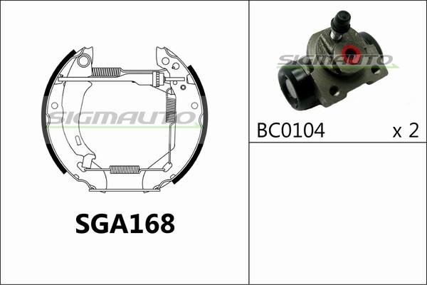 SIGMAUTO SGA168 - Комплект спирачна челюст vvparts.bg