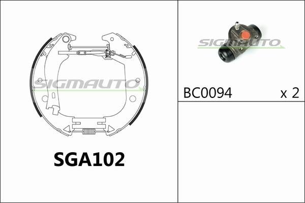 SIGMAUTO SGA102 - Комплект спирачна челюст vvparts.bg