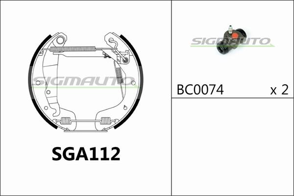 SIGMAUTO SGA112 - Комплект спирачна челюст vvparts.bg