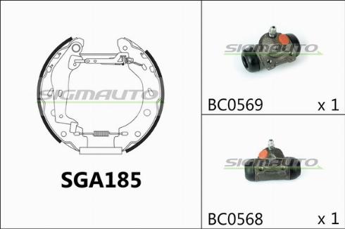 SIGMAUTO SGA185 - Комплект спирачна челюст vvparts.bg