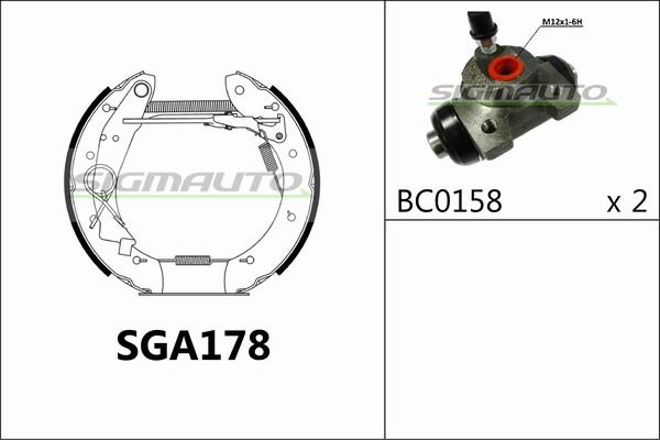 SIGMAUTO SGA178 - Комплект спирачна челюст vvparts.bg