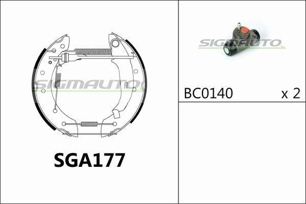 SIGMAUTO SGA177 - Комплект спирачна челюст vvparts.bg