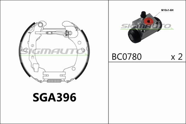SIGMAUTO SGA396 - Комплект спирачна челюст vvparts.bg