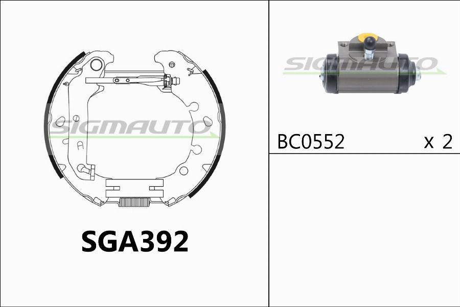 SIGMAUTO SGA392 - Комплект спирачна челюст vvparts.bg