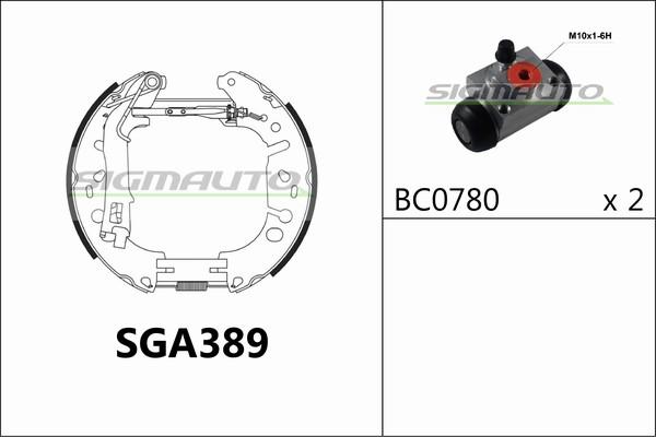 SIGMAUTO SGA389 - Комплект спирачна челюст vvparts.bg