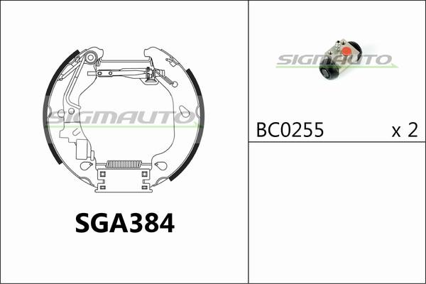 SIGMAUTO SGA384 - Комплект спирачна челюст vvparts.bg