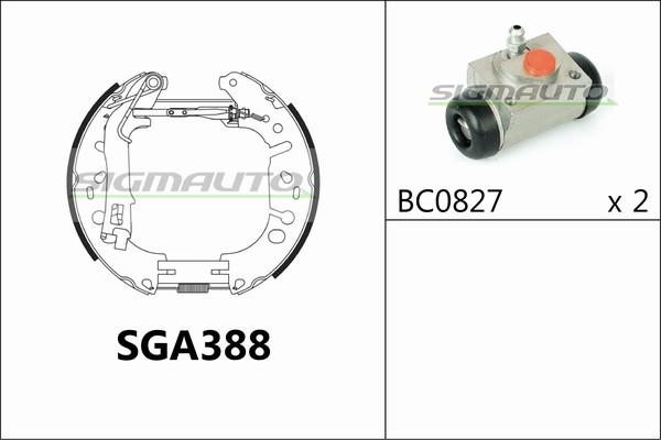 SIGMAUTO SGA388 - Комплект спирачна челюст vvparts.bg