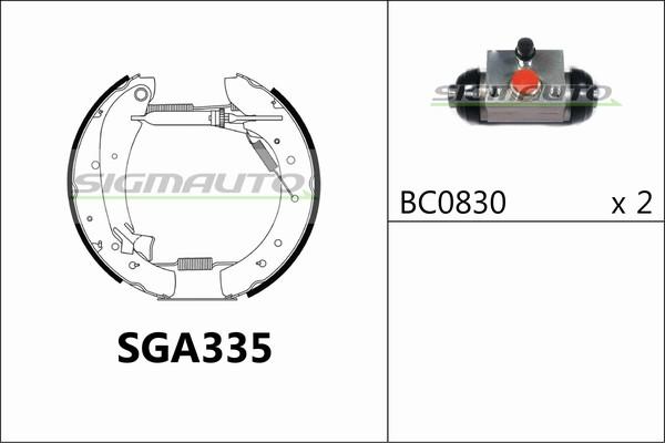 SIGMAUTO SGA335 - Комплект спирачна челюст vvparts.bg