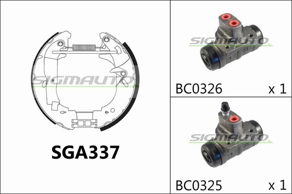 SIGMAUTO SGA337 - Комплект спирачна челюст vvparts.bg