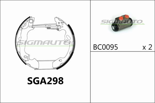 SIGMAUTO SGA298 - Комплект спирачна челюст vvparts.bg