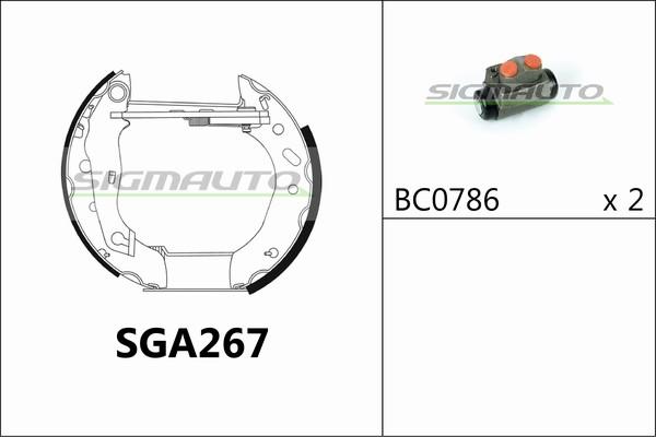 SIGMAUTO SGA267 - Комплект спирачна челюст vvparts.bg