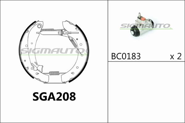 SIGMAUTO SGA208 - Комплект спирачна челюст vvparts.bg