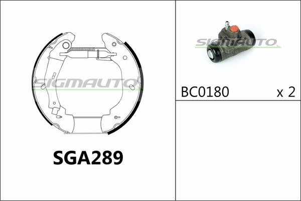 SIGMAUTO SGA289 - Комплект спирачна челюст vvparts.bg